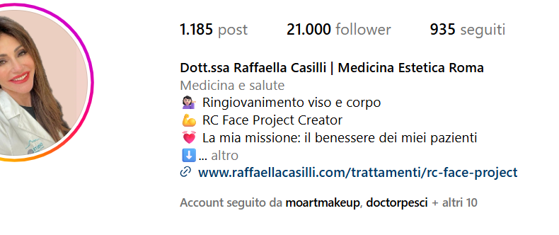 gestione instagram medicina estetica roma
